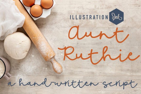 Aunt Ruthie: A Hand-Crafted Cursive Font with Character
