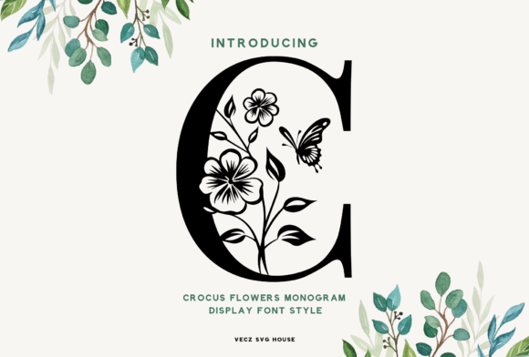 The Crocus Monogram: Where Botanical Grace Meets Typographic Elegance