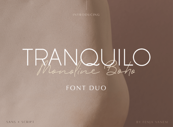 Tranquilo Monoline Boho: A Minimalist Font Duo for Intentional Design Workflows